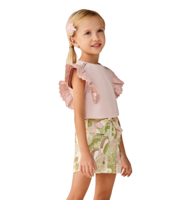 Mayoral short print groen roze