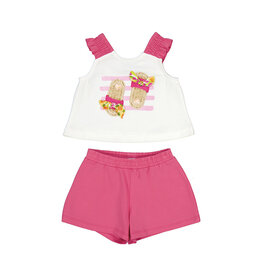 Mayoral set short fuxia met top slippers