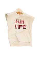 Kocca T-shirt wit fun life fuchsia Bumok