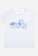Patachou t-shirt wit lichtblauw tennisballen