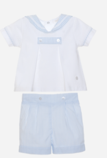 Patachou set short tshirt blauw wit streep