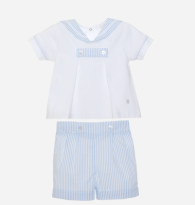 Patachou set short tshirt blauw wit streep