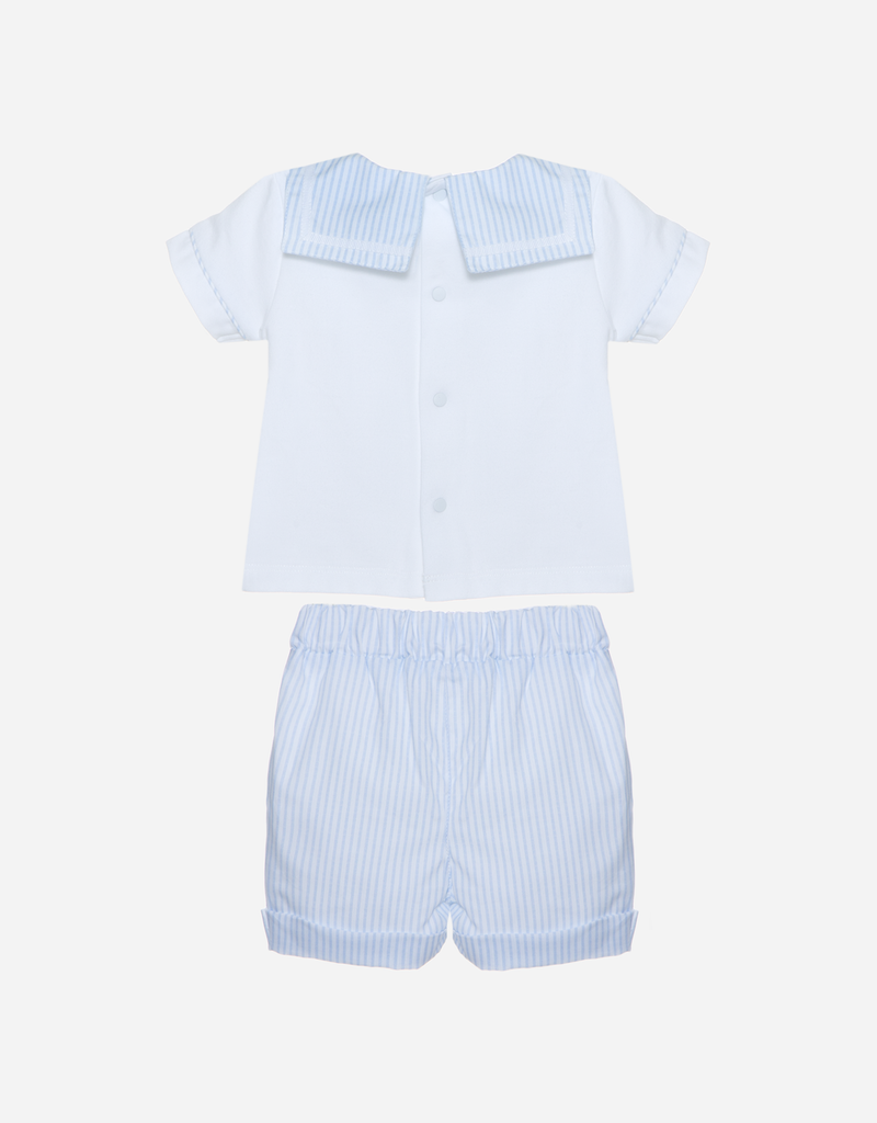 Patachou set short tshirt blauw wit streep