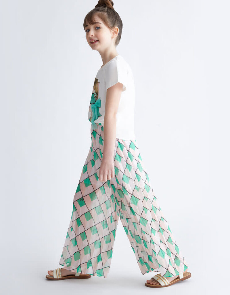 Liu Jo broek plisse felgroen mint candy