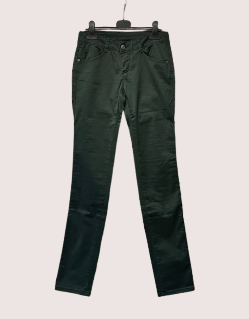 Doets & Doets broek lang donkergroen normale fitting st-bavo stretch