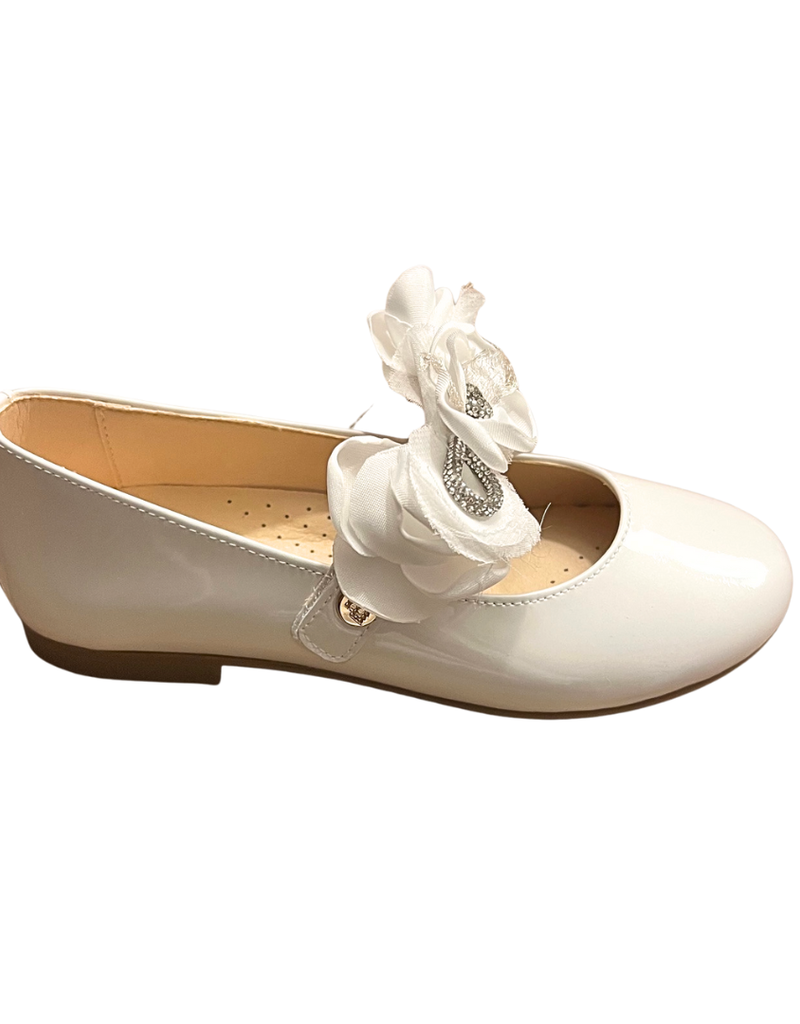 Andanines ballerina ecru laque afneembare bloem