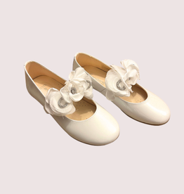 Andanines ballerina ecru laque afneembare bloem