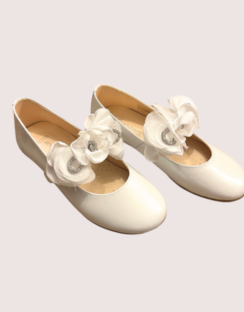 Andanines ballerina ecru laque afneembare bloem