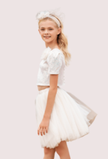 Linea Raffaelli voile lagen rok met strik