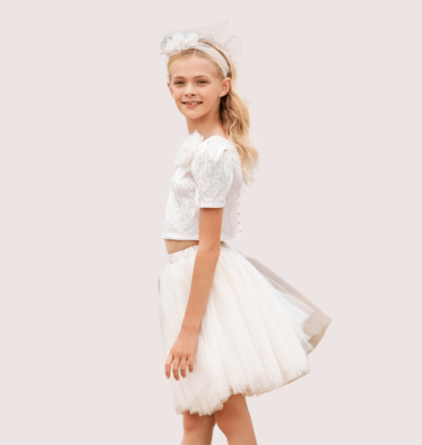 Linea Raffaelli voile lagen rok met strik