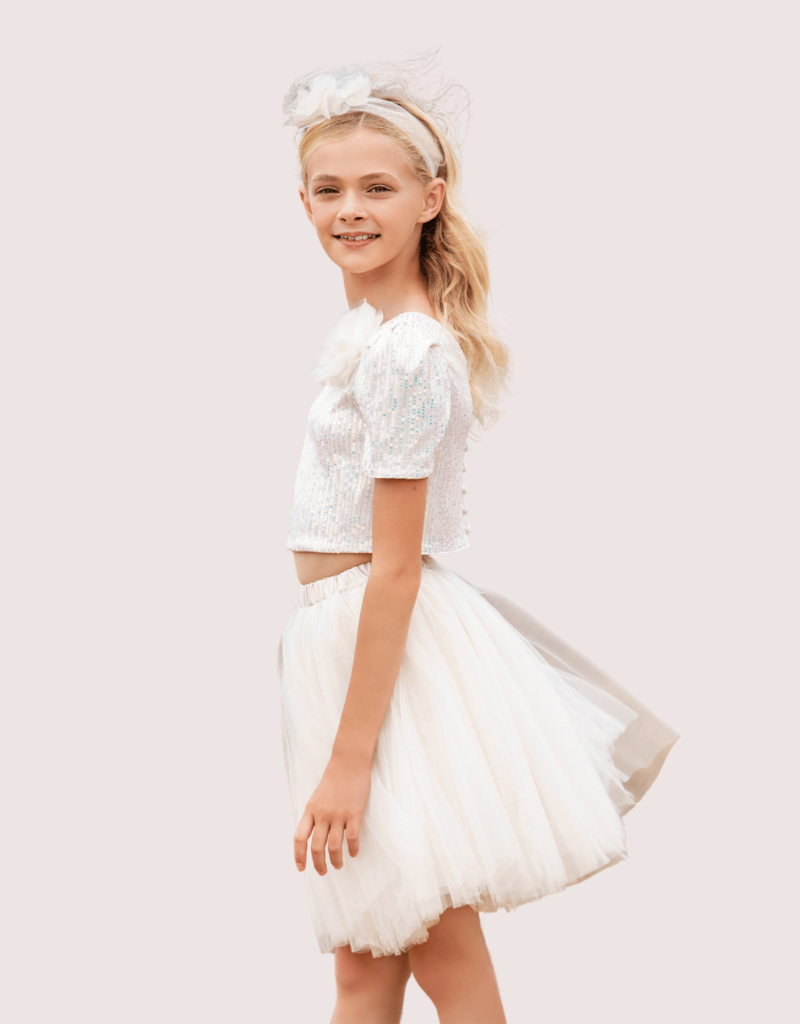 Linea Raffaelli voile lagen rok met strik