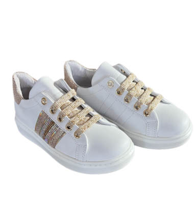 Rtb/Hoops sneaker wit goud zijkant