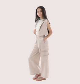 Kocca beige broek met opzetzakken viktor