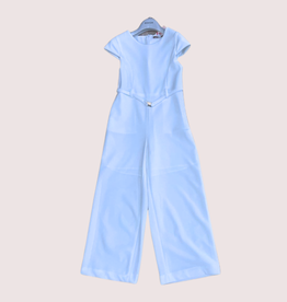 Kocca lichtblauwe jumpsuit yadira v-hals korte mouw