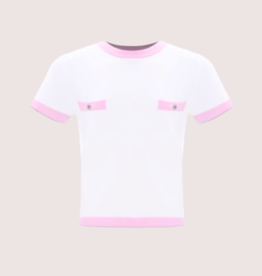 Kocca topje yami wit met roze accent