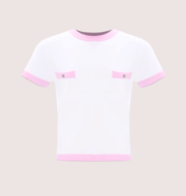 Kocca topje yami wit met roze accent