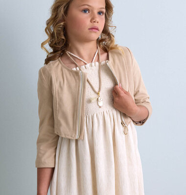 RTB beige soepel faux daim blazer