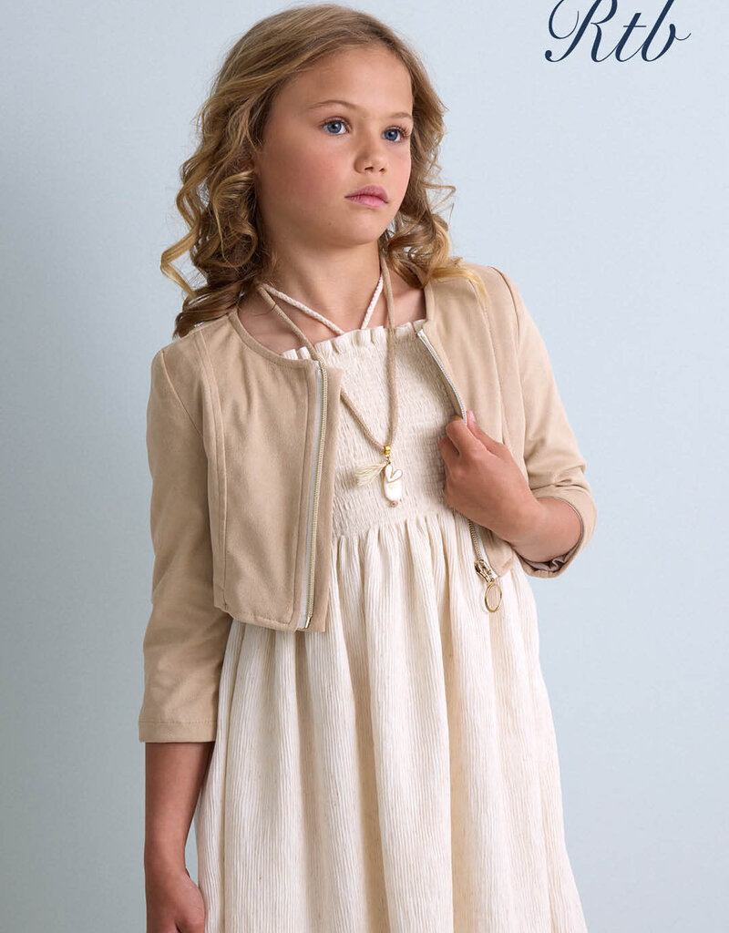 RTB beige soepel faux daim blazer
