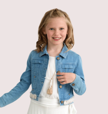 RTB jeans blazer met goudband op taille