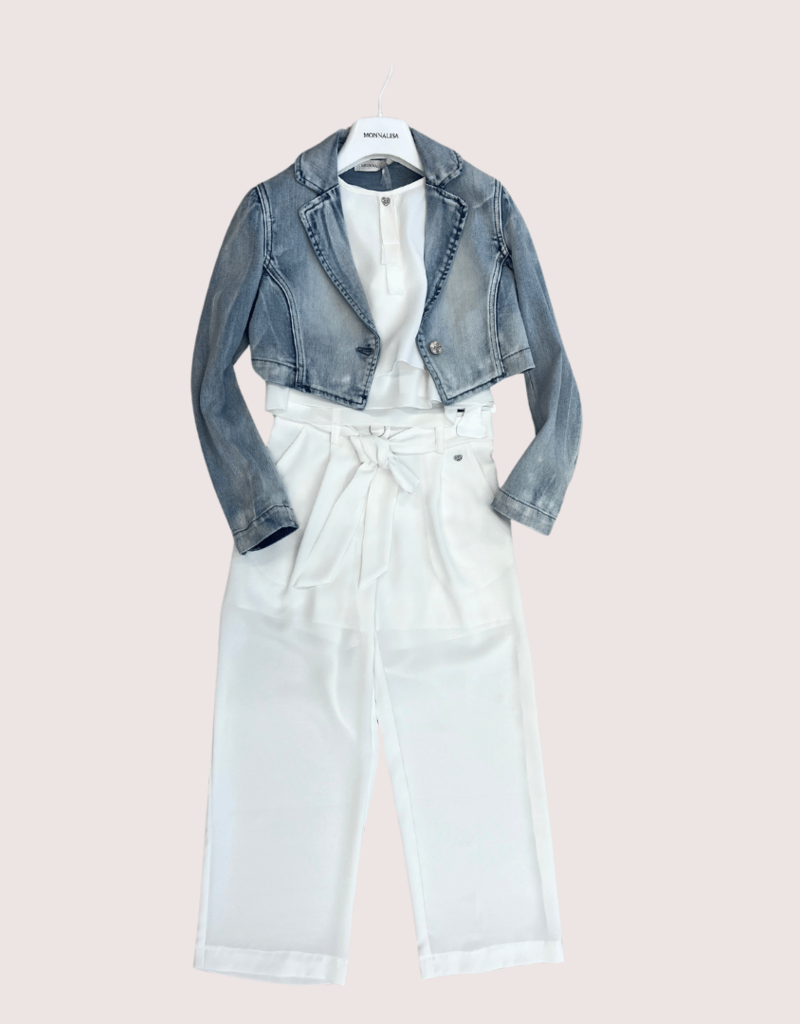 Monnalisa gevoerde ecru blazer