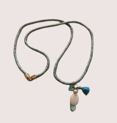 Just One ketting aqua/ turquoise koord
