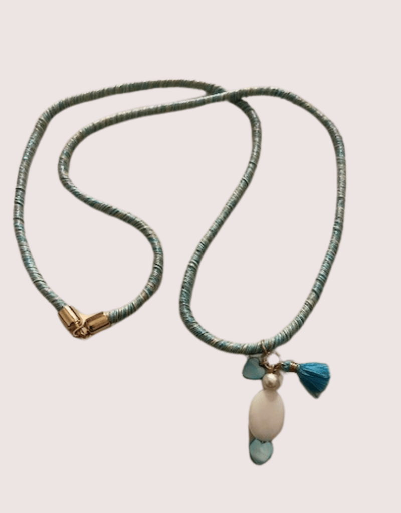 Just One ketting turguoise koord