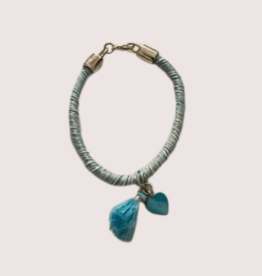 Just One armband aqua/turquoise koord