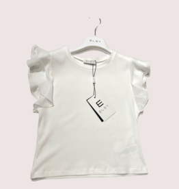 Elsy ecru ribbel t-shirt voile mouw alexa C