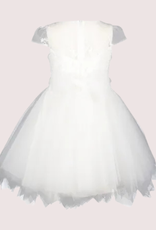 Miss Leod jurk met jacquard top en wijde tule rok met parelceintuur