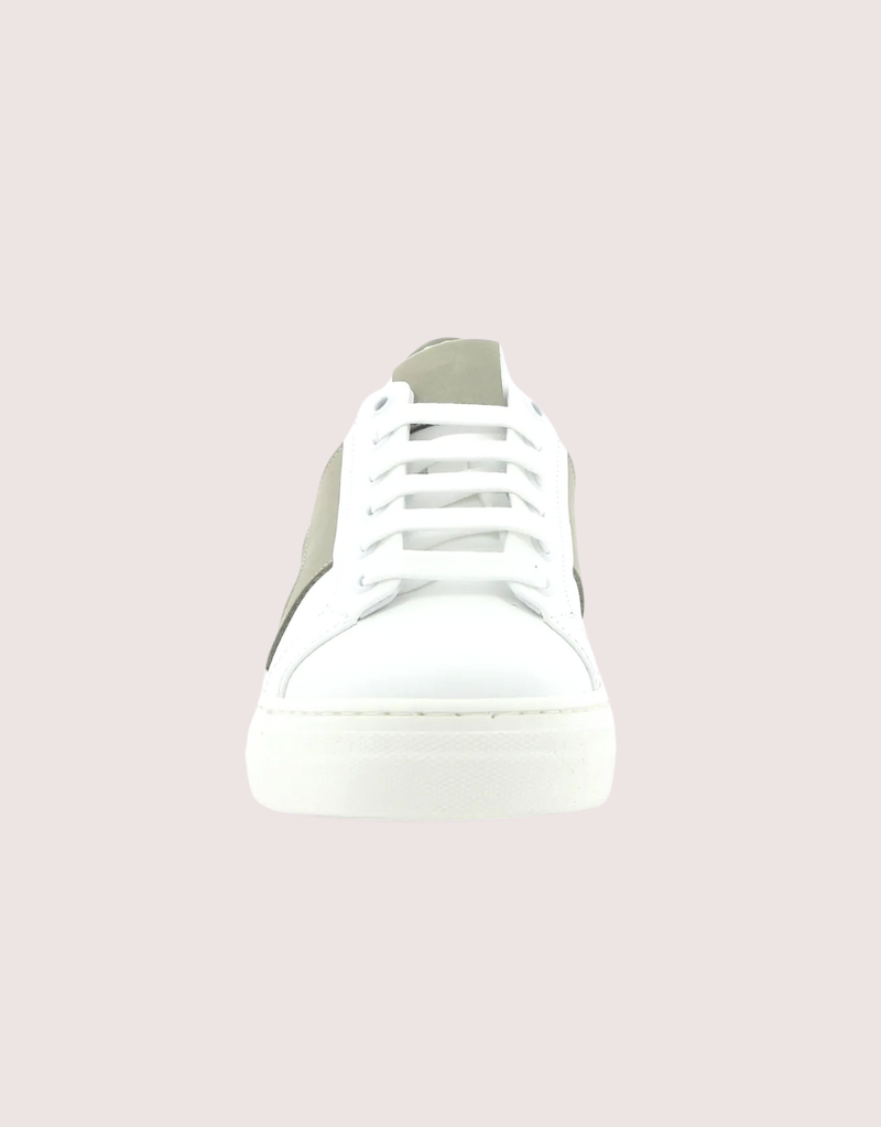 Red Limit/Hoops sneaker wit met kakikleur