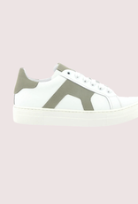 Red Limit/Hoops sneaker wit met kakikleur
