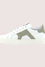 Red Limit/Hoops sneaker wit met kakikleur