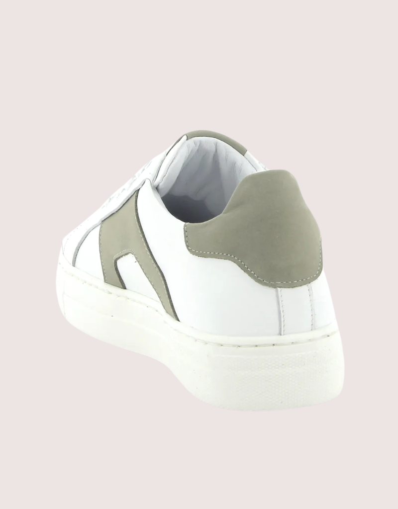 Red Limit/Hoops sneaker wit met kakikleur