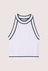 Mayoral witte brei top met blauwe bies