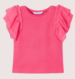 Mayoral fuchsia top met voile mouwtjes