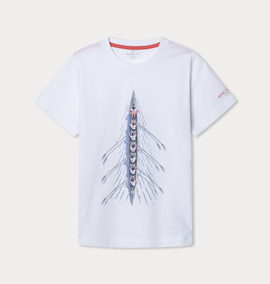 Hackett wit t-shirt boot roeiers