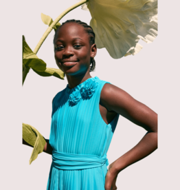 Abel&Lula turquoise jumpsuit met plisse