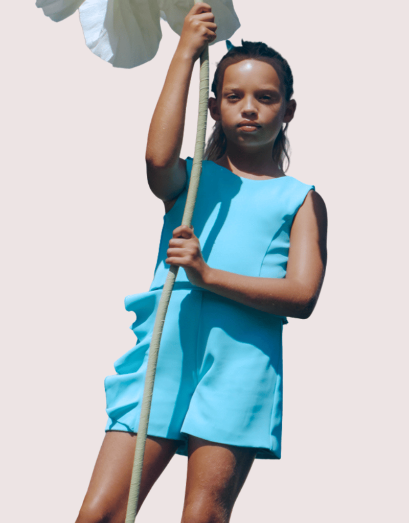 Abel&Lula set van top en bermuda in turquoise