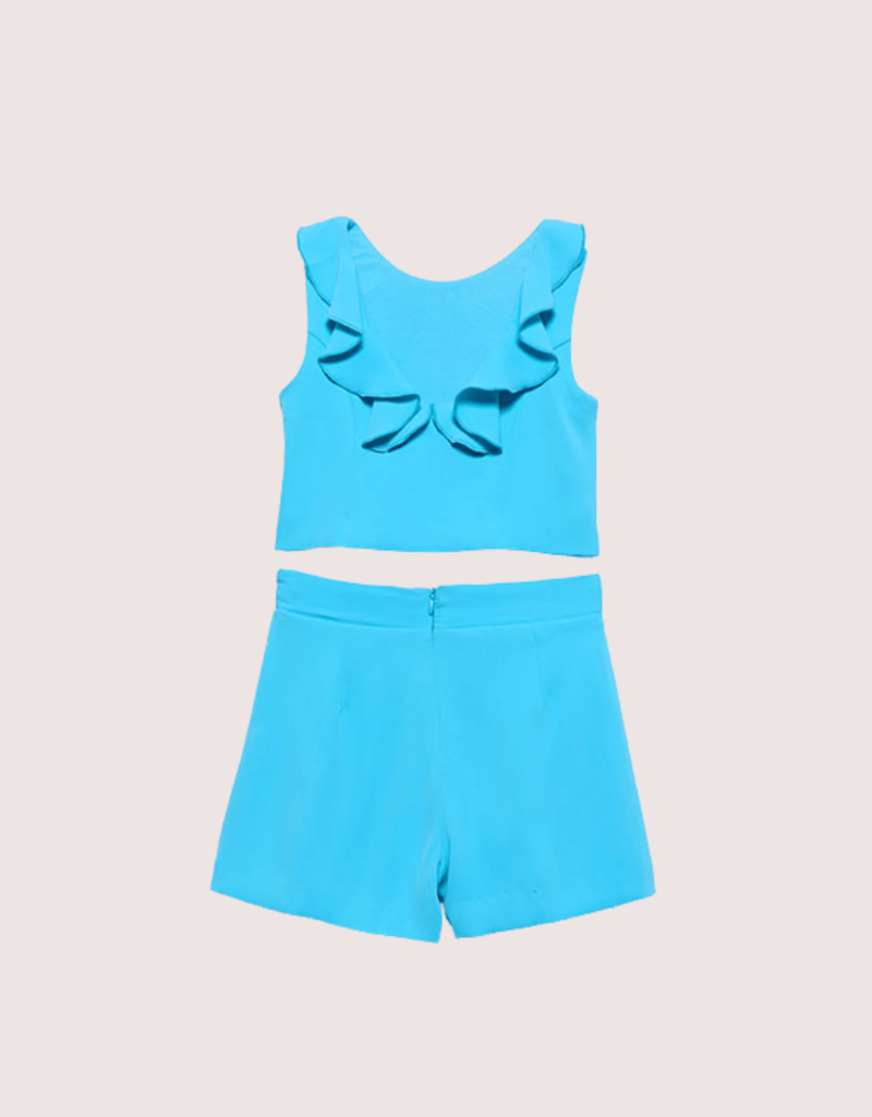Abel&Lula set van top en bermuda in turquoise