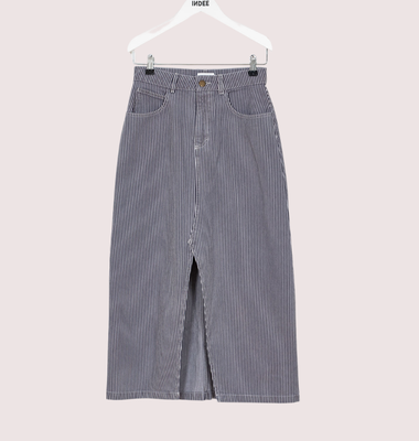 Indee gestreepte lange jeans rok  salute