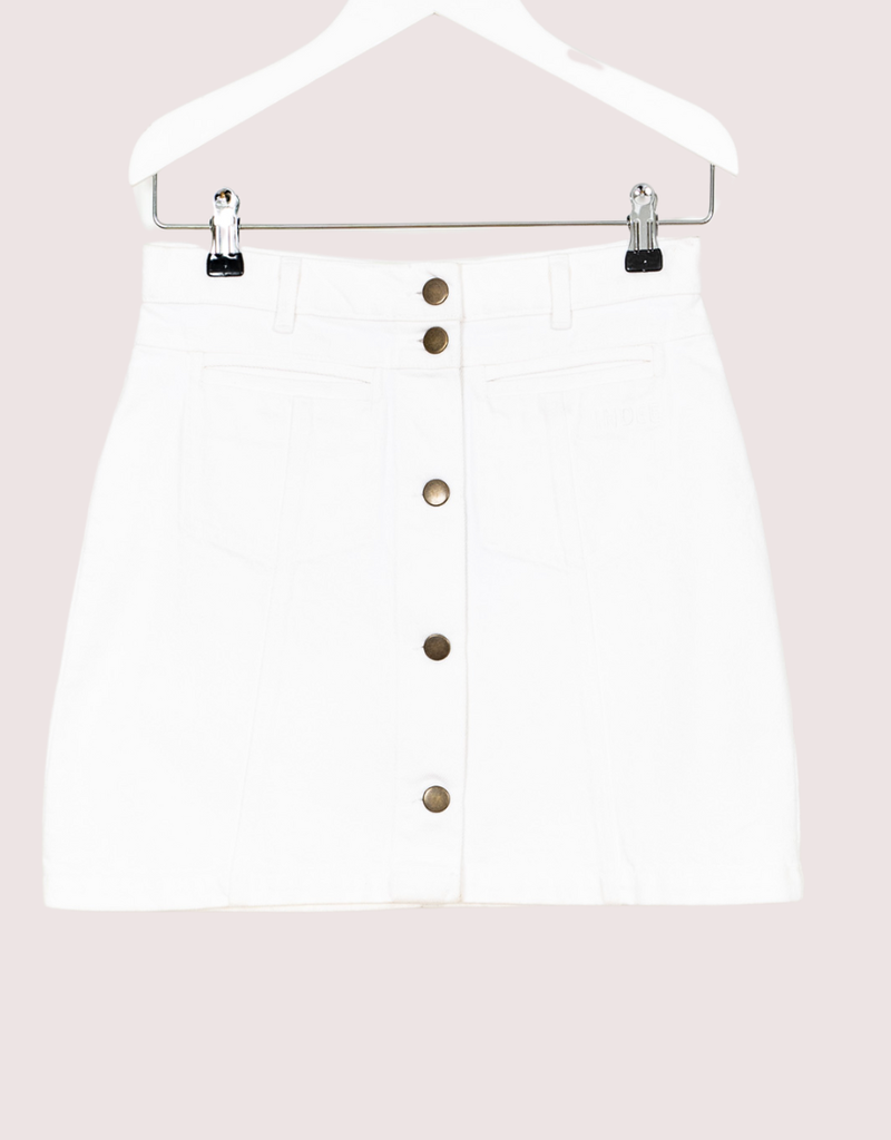 Indee witte rok samba met knopen voor