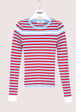 Indee gestreepte rib pull salto in blauw wit rood