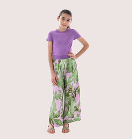 Kocca dessin lange wijde broek derby paars groen