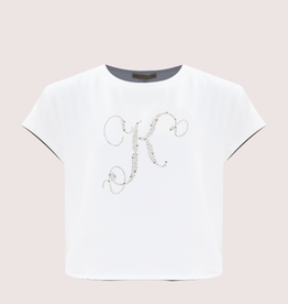 Kocca ecru t-shirt vidal met letter K