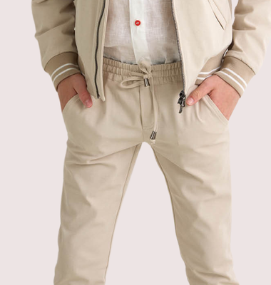 Red Limit zandkleurige broek elastische taille