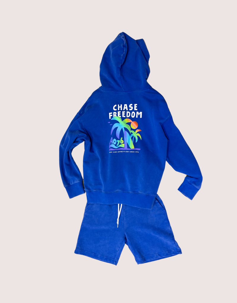 Ao76 kobalt blauw katoenen short eliot