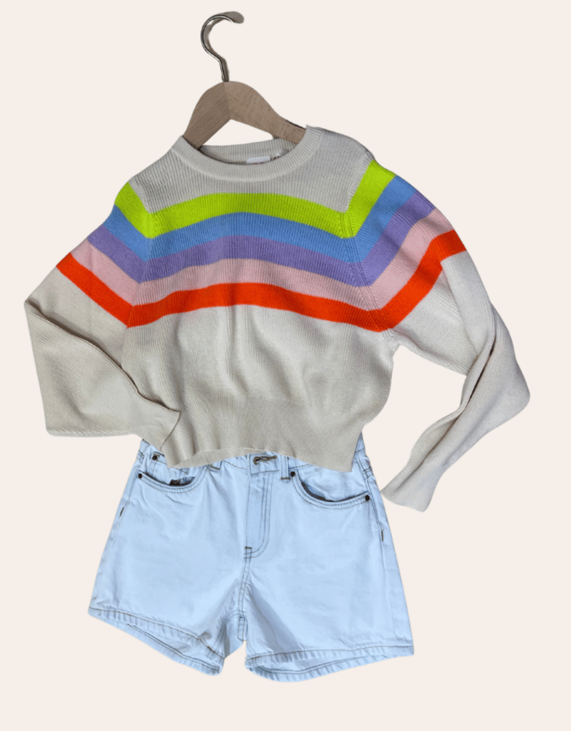 Ao76 gestreepte katoenen trui in multicolor jess
