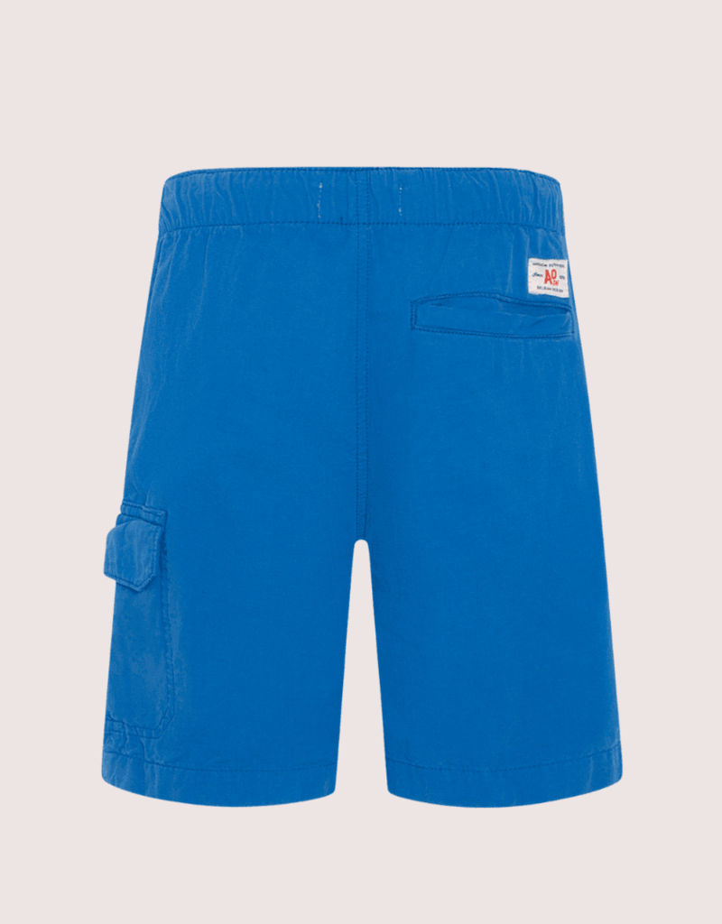 Ao76 felblauw katoenen short met opzetzak andy