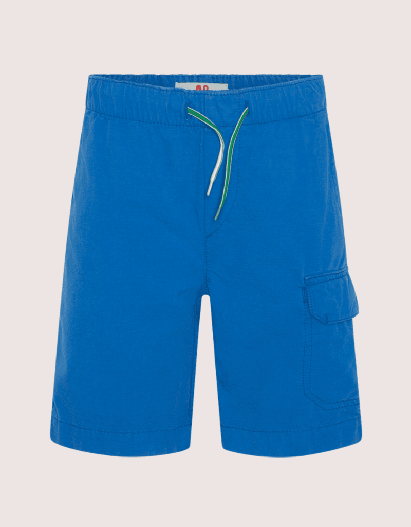 Ao76 felblauw katoenen short met opzetzak andy