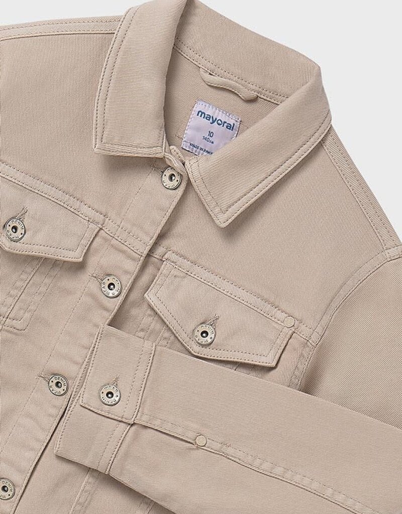 Mayoral beige bazer in twill kwaliteit